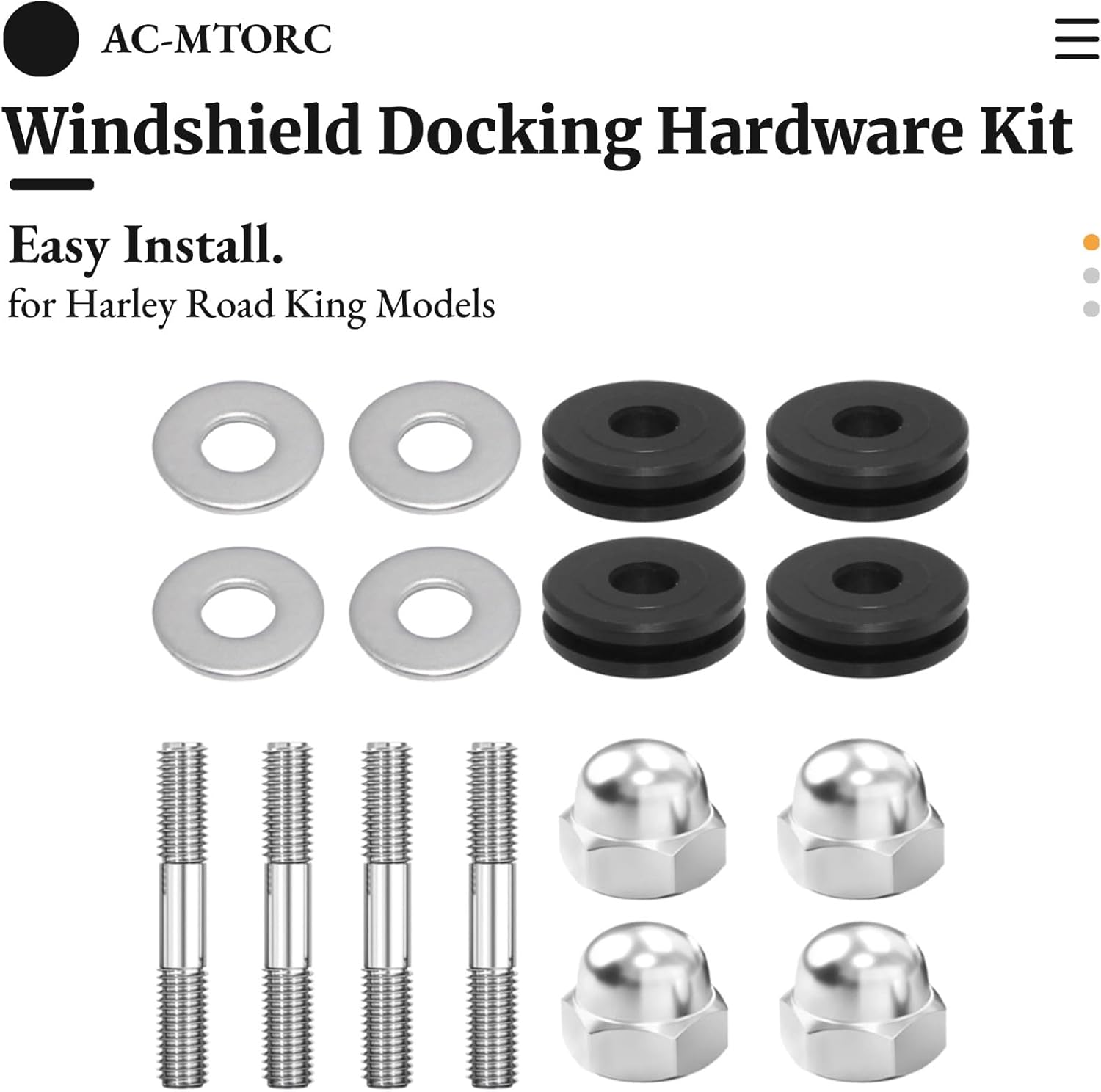 Windshield Docking Hardware Kit for Harley Road King Custom FLHRS 2004-2007 Road King Special FLHRXS 2017-2025