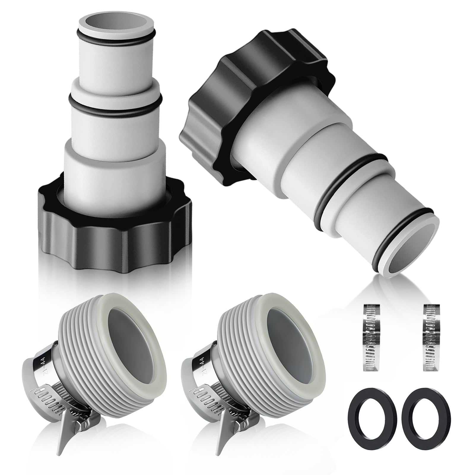 Kit De 6 Adaptateurs De Tuyau Pour Piscine Intex - Compatible Tuyaux 32mm & 38mm - Raccord étanche Pour Pompes Et Filtres