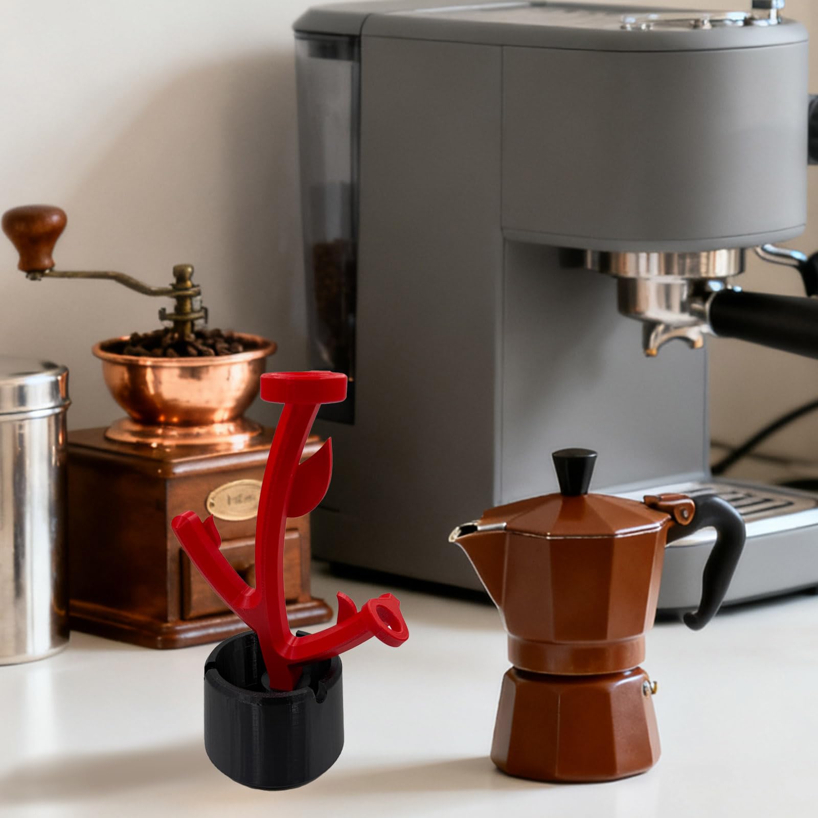 Billg Escurreplatos Cafetera Italiana Induccion Cafetera Italiana Electrica Pequeña Función de Drenaje Automático Escurridor de Platos Diseño Flexible Impreso en 3D Que Ahorra Espacio
