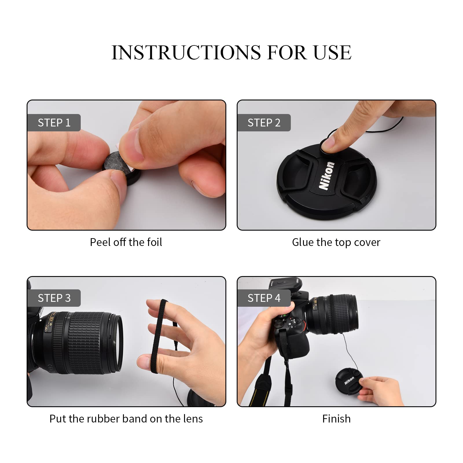 5 Pièces Dragonne Appareil Photo Poignet, Cache Objectif Universel, Bouchons D'objectif élastiques, Lanière Élastique Auto-adhésive Chaîne Anti-Perte Compatible pour éviter de Perdre