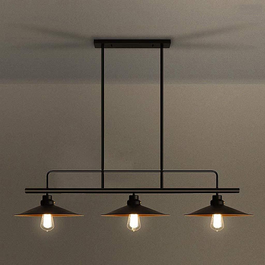 SIBEG Lustre En Métal, Luminaire Suspendu Rustique Pour îlot De Cuisine De Ferme, Lampe Suspendue Rectangulaire De Style Industriel, Chaîne Réglable, Plafonnier Vintage, 2 Lumières, Base E27 Noire