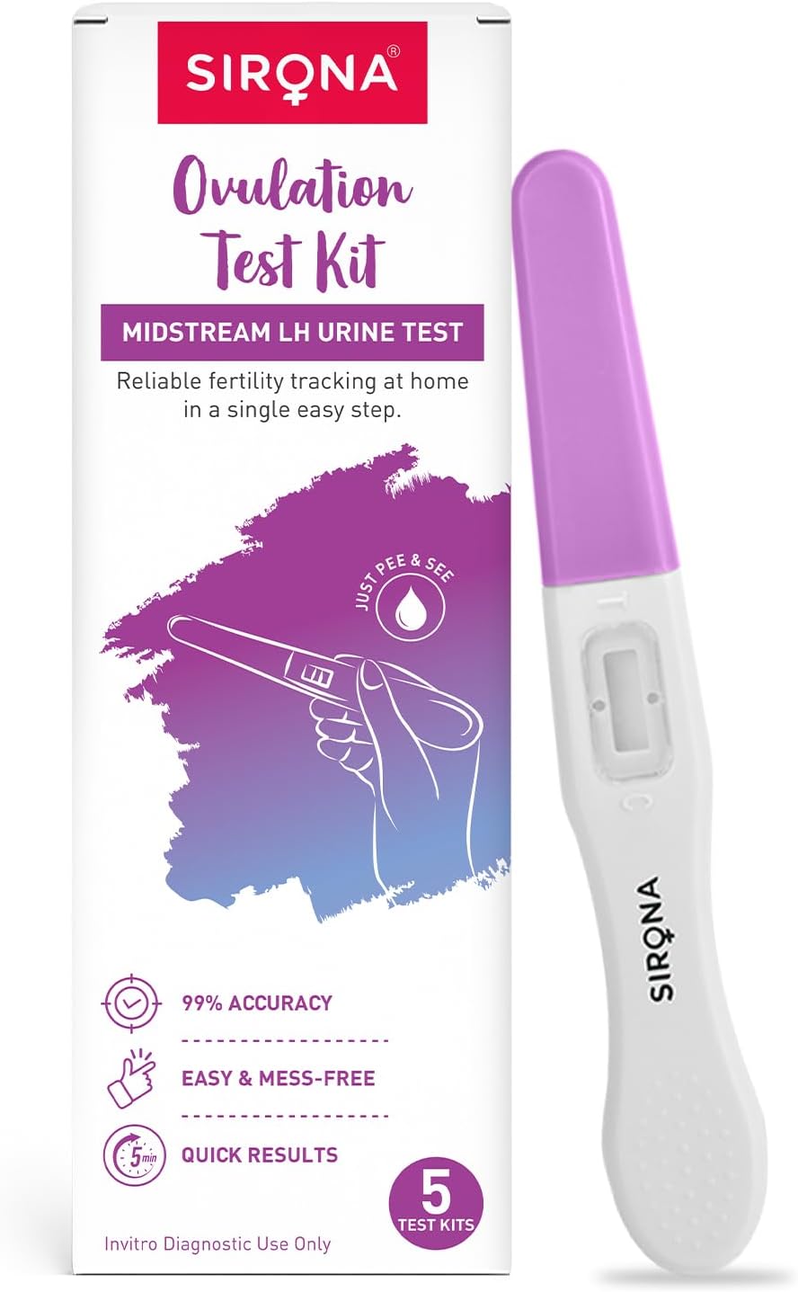 OvuRx Midstream Urine LH Ovulation Test Kit for Women (Pack of 5) | Pregnancy Planning & Fertility Test | Rapid & Accurate Results in 5 Mins | Single Step Ovulation Kit Pack for Home