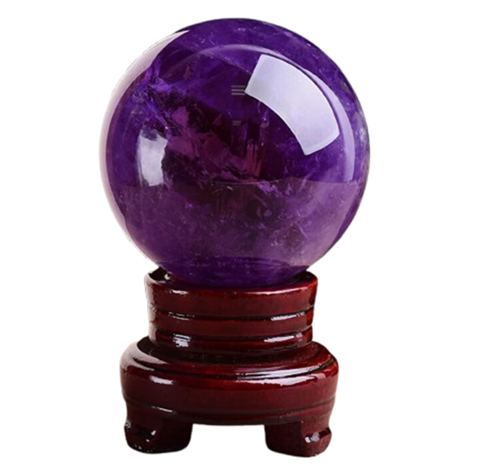 DPURPIWADY Crystal Ball with Stand Base, Amethyst Gemstone Sphere,Polished Feng Shui Protection Stone for Home Decor,40mm
