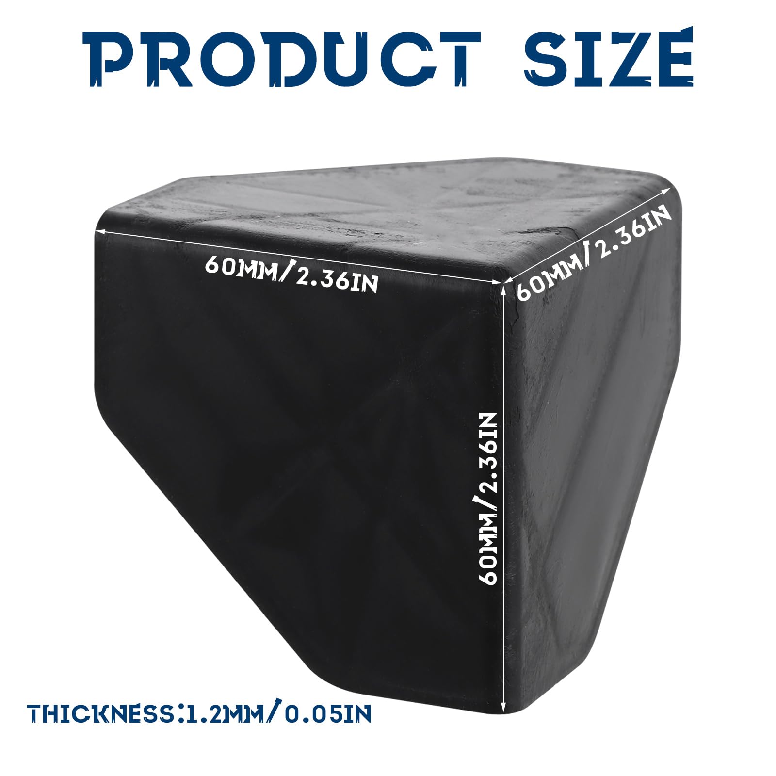 Lot de 400 protections d'angle en plastique noir 60 mm