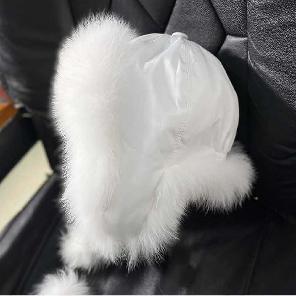 WUODHTW Women's Leopard Faux Fur Earflap Hats Fluffy Bucket Hat