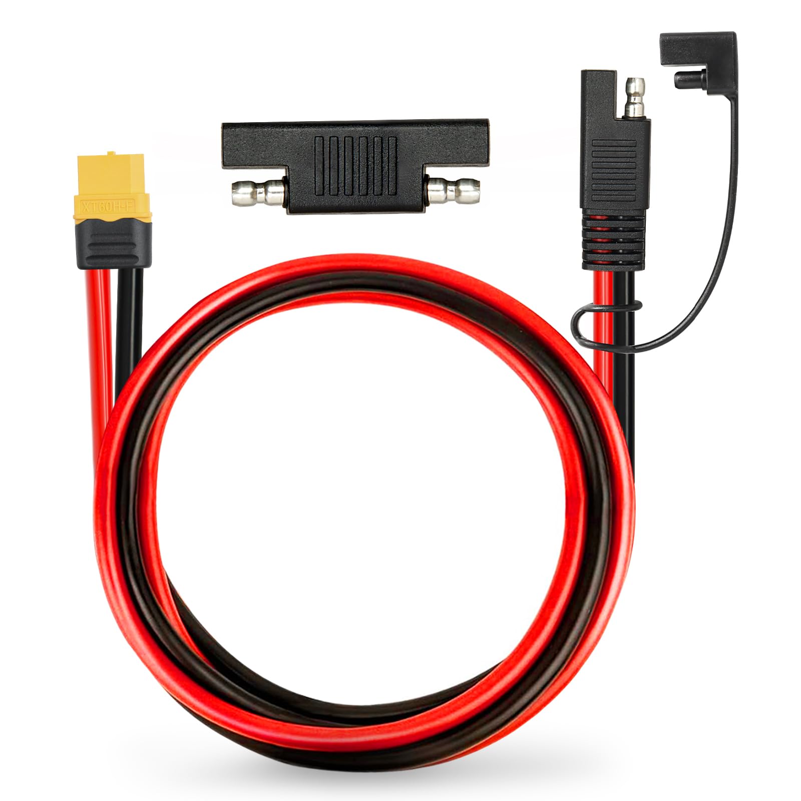 MOOKEERF 6FT XT60 Female to SAE Cable with SAE Polarity Reverse Adapter for Portable Power Station, Solar Panel, Solar Generator