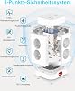 Multiple Socket with 4 USB 8-Way Socket Strip Flat Plug Surge Protection Socket Cube Multiple Plug Strip with Switch Socket Tower Distribution Socket 2 m Extension Cable