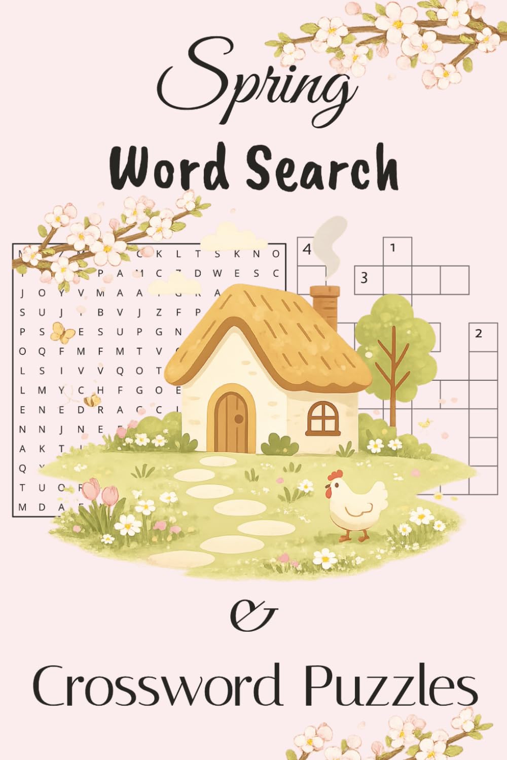 Spring Themed Word Search & Crossword Puzzle Book: | 6x9