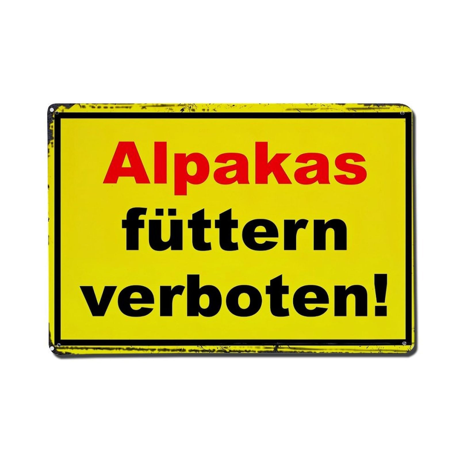 Alpakas Fuettern Verboten Sign Metal Tin Sign Plaque