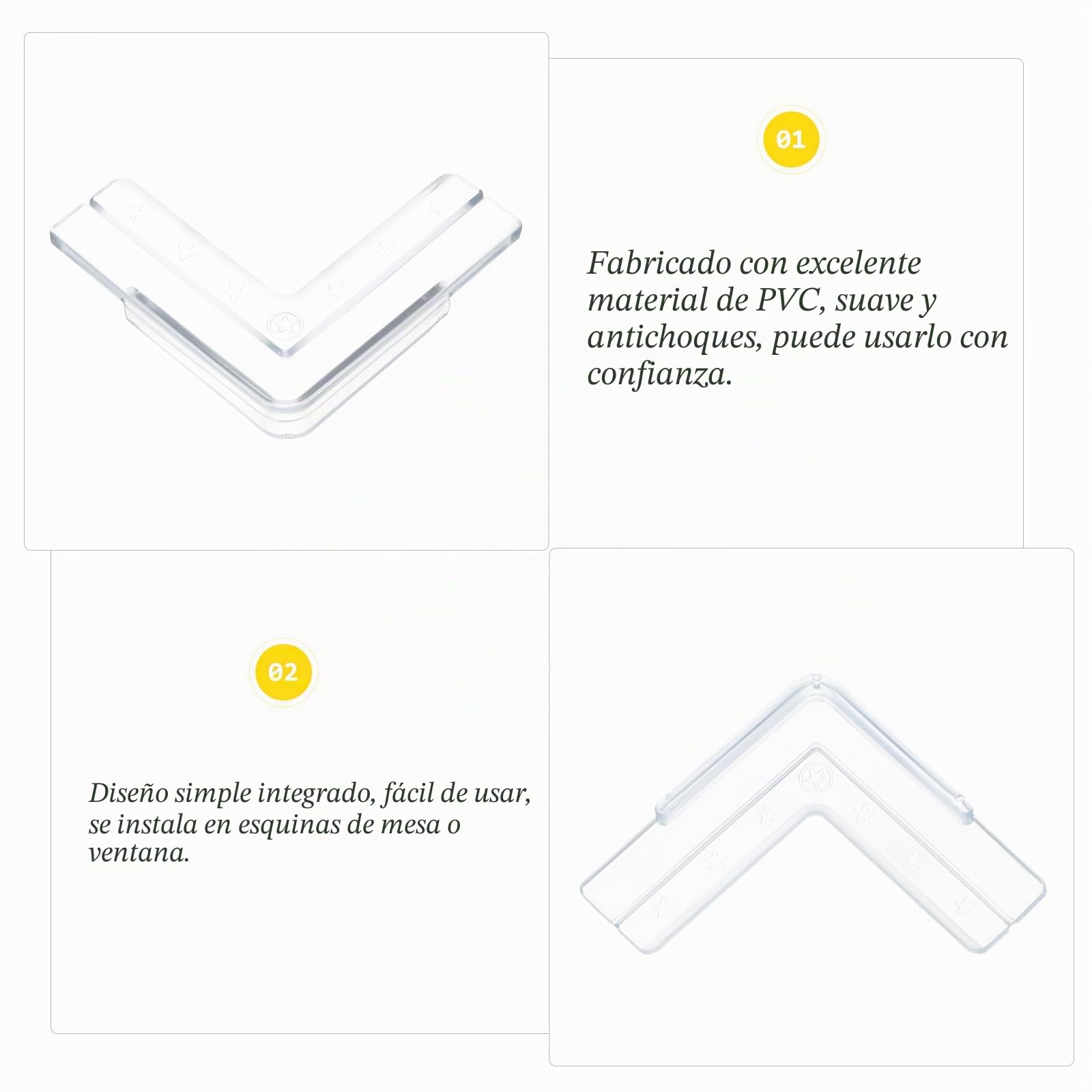 HOMSFOU 12 piezas de esquina de protección de la ventana protección de la esquina del escritorio protección para niños escritorio estudio niño aluminio mesa white PVC
