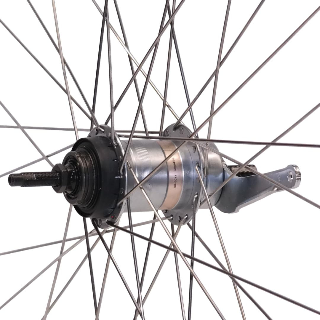 Vuelta Fahrradfelge Hinterrad 24-28 Zoll inkl. Nexus SG3C41A2078, 3 Gang Rüktritt-/Felgenbremse - Made in Germany Hinterrad Silber, Hohlkammer-Felgen, Fahrrad Rad