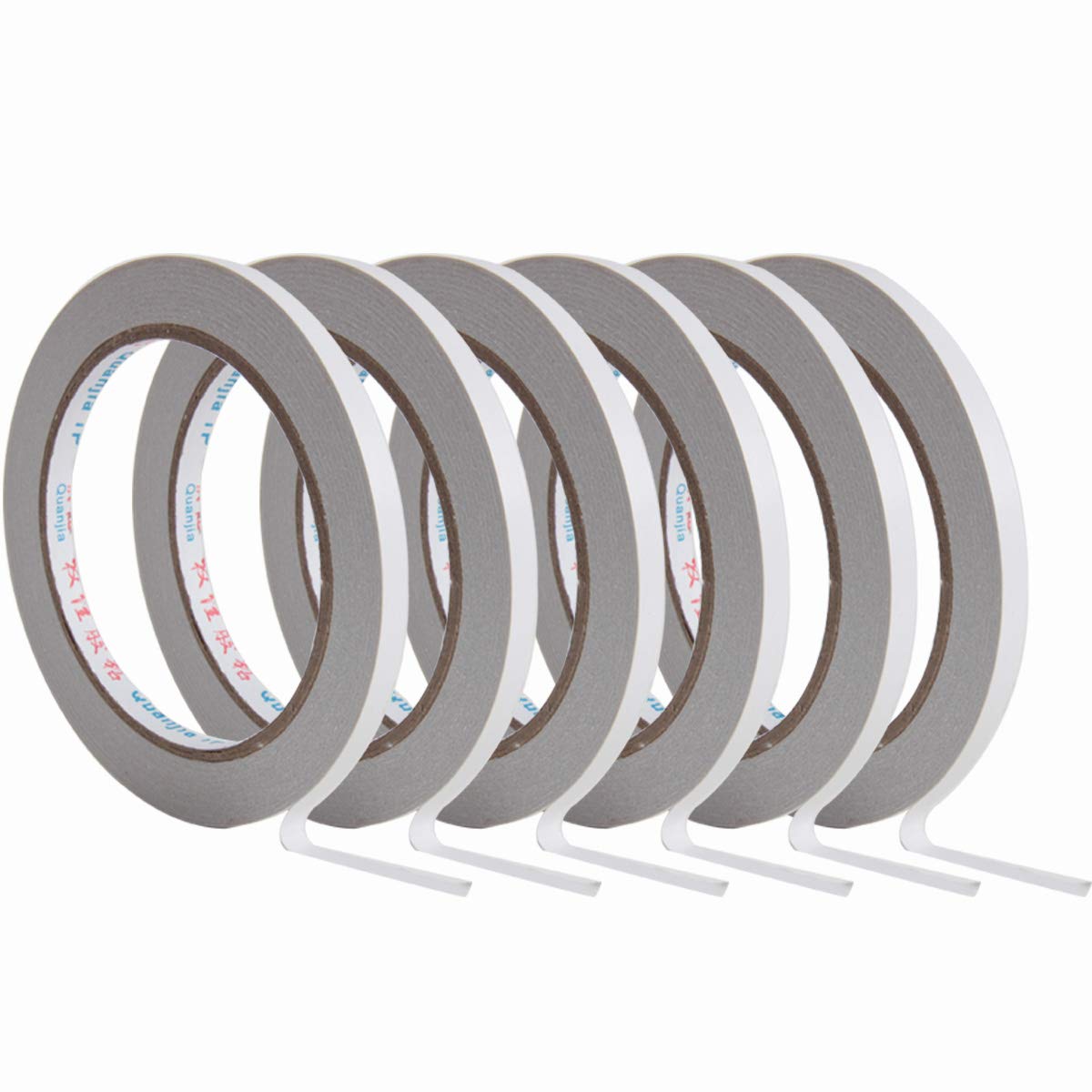 16 Rolls White Double-Sided Adhesive Tape for Scrapbooking, Photos, for Scrapbooking, DIY Craft Projects, Card Making, Gift Wrapping & School Stationery Supplies,Each Roll 21 Yards Long, 1/4 inch