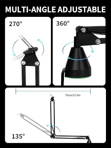 Miniatura 5 de Brazo de brazo de micrófono de perfil bajo  Brazo de brazo YOUSHARES para Blue Yeti Fifine AM8 K688 QuadCast SoloCast AT2020, brazo de micrófono de
