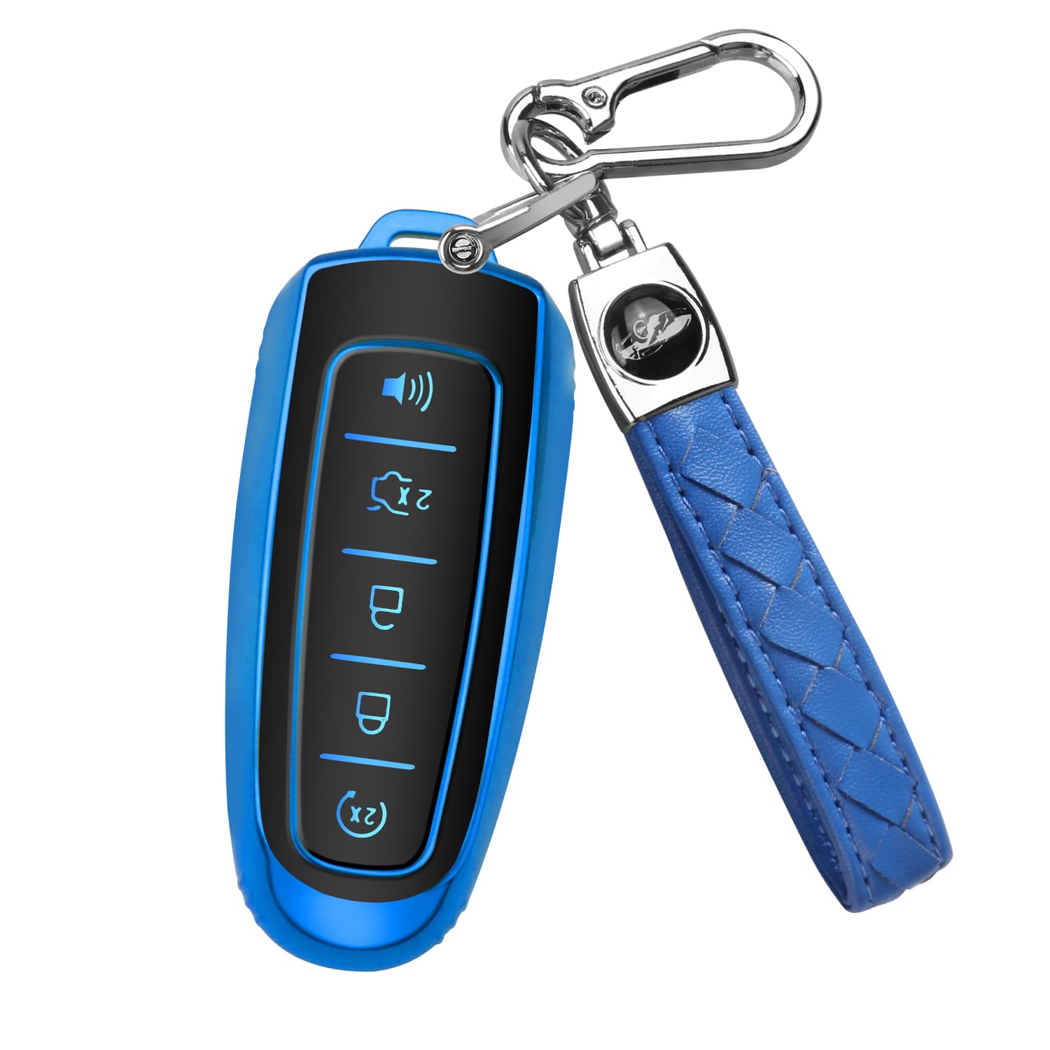 QBUC for Ford Key fob Cover Soft TPU Car Key Case Protector with Keychain Compatible with Ford C-Max