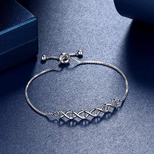 beautlace DNA Double Helix Chemistry Science Molecule Biology Necklace and Earrings Jewelry Set Silver/18K Gold/Black Gun Plated Jewelry for Women and2