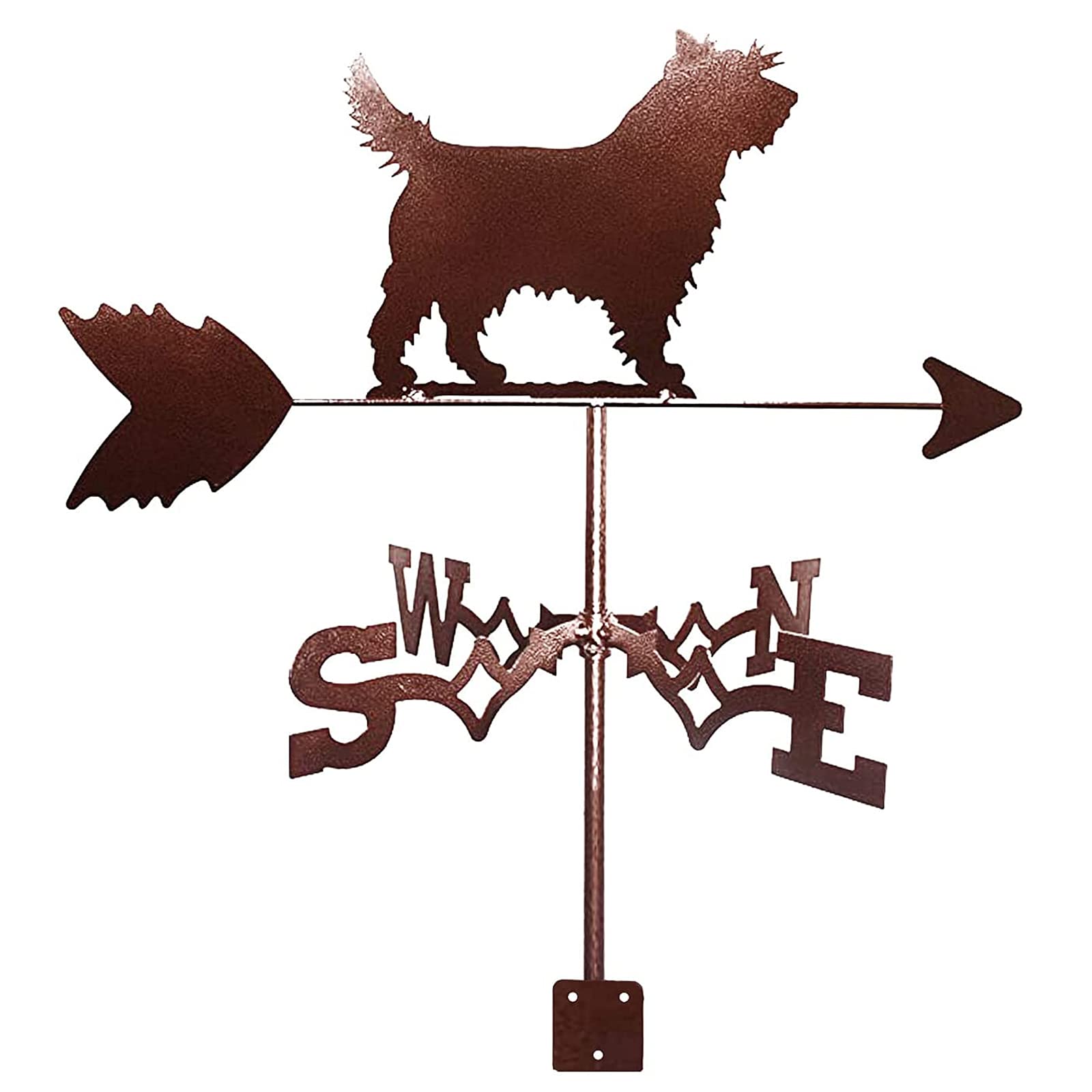 WIQUYBML Weathervane Ornament Metal Wind Direction Indicator Farm Scene Vane with Anti-Rust Coating/Dog/35 * 50Cm