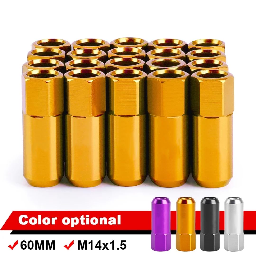 Tuerca De Rueda para Kia, para Lincoln, para Suzuki, 20 Piezas Tuercas para Ruedas de Carreras M14x1.5 de 60 mm