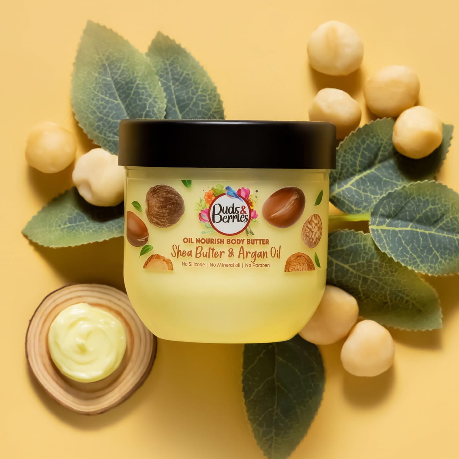 Buds & Berries Shea Butter and Argan Oil, Oil Nourishing Body Butter for Intense Hydration | All Skin Types | No Silicone, No Mineral Oil, No Paraben | 200 ml-image-41