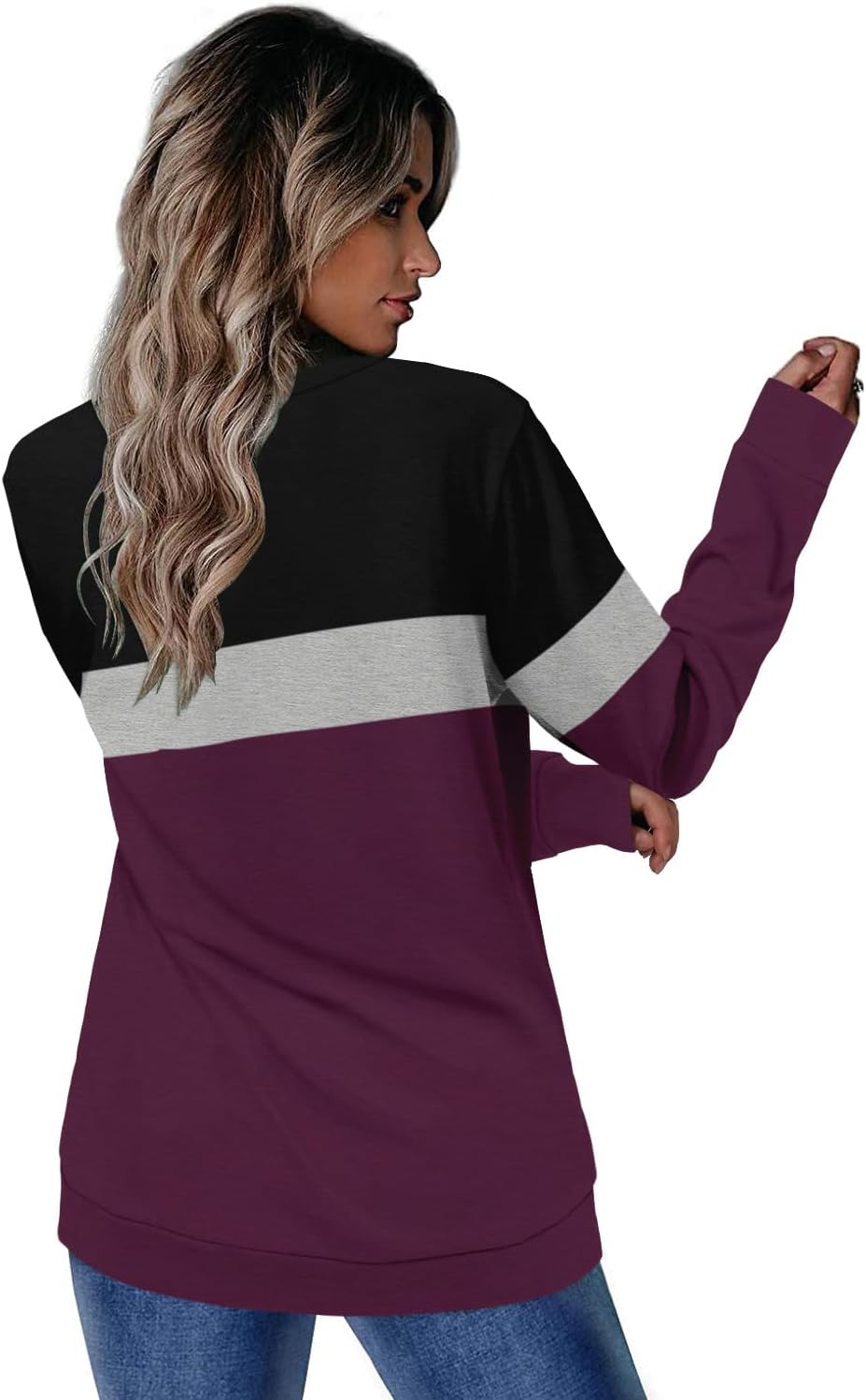 CRAZY GRID Womens Trendy Long Sleeve Shirts Casual Loose Soft Sweatshirt Fall Tops - Image 4