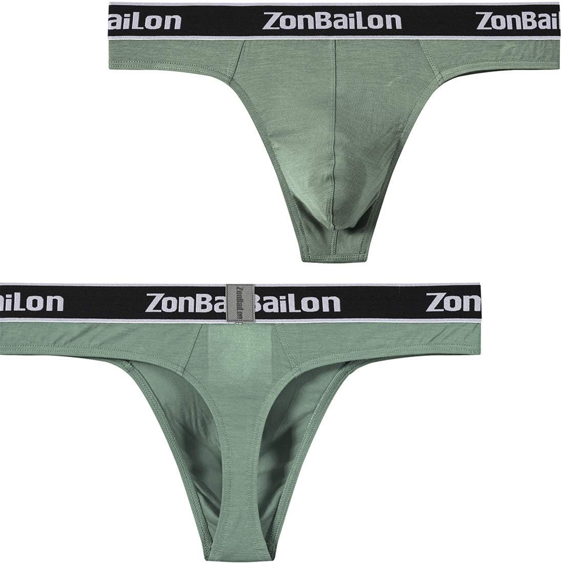 ZONBAILON Sexy Men’s Thong Bamboo Viscose T-Back Bulge Pouch Thongs Briefs Male Low Rise Underwear Pack M L XL 2XL - Image 7