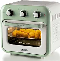 Ariete 4632, Fritadeira 2 em 1, Air Fryer e Forno Elétrico Vintage Verde, Capacidade de 16 Litros, 1400 Wats, Porta Transparente - 127V