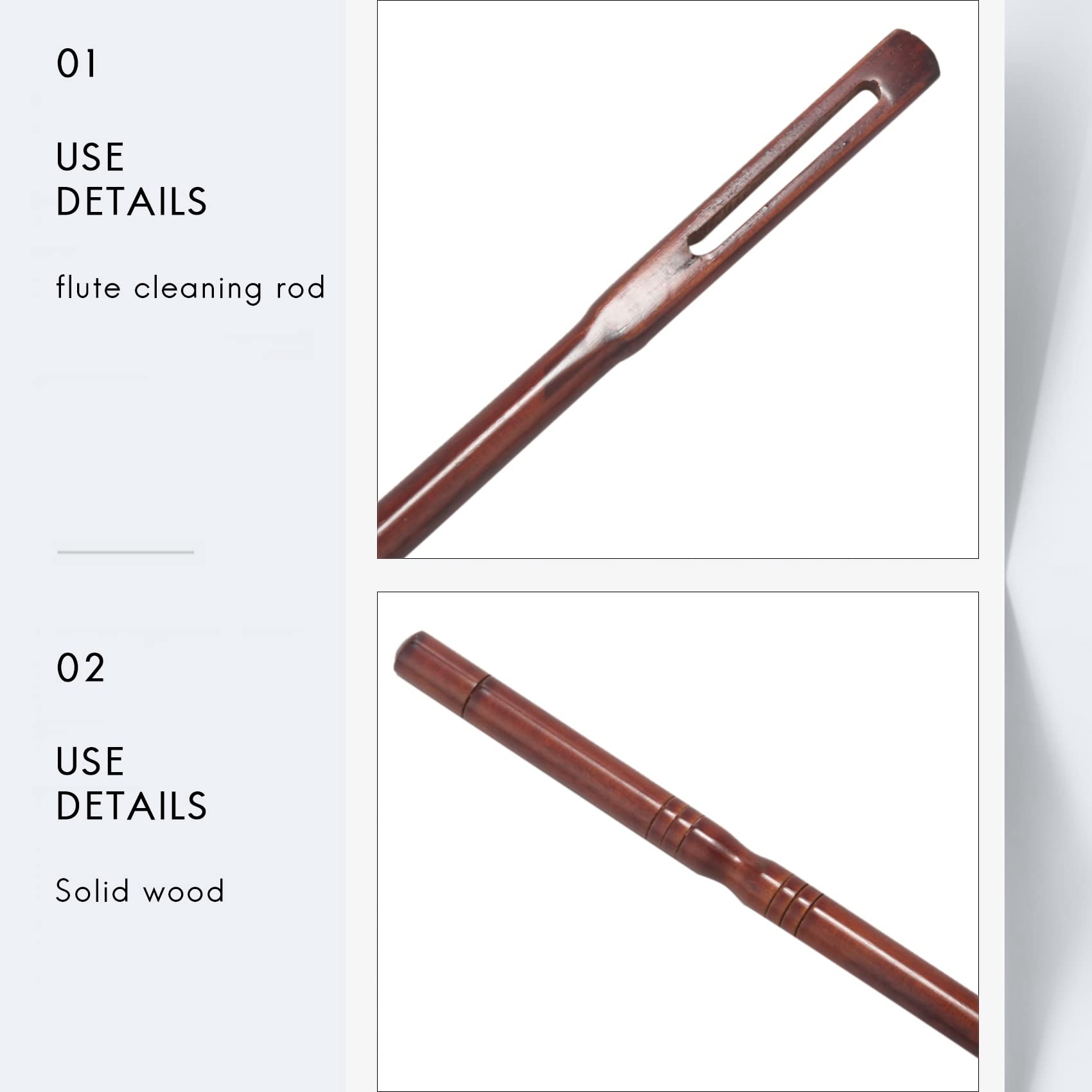 Bâton De Nettoyage Pour Flûte – En Bois De Séquoia, Tige 35 Cm – Accessoire D’Entretien