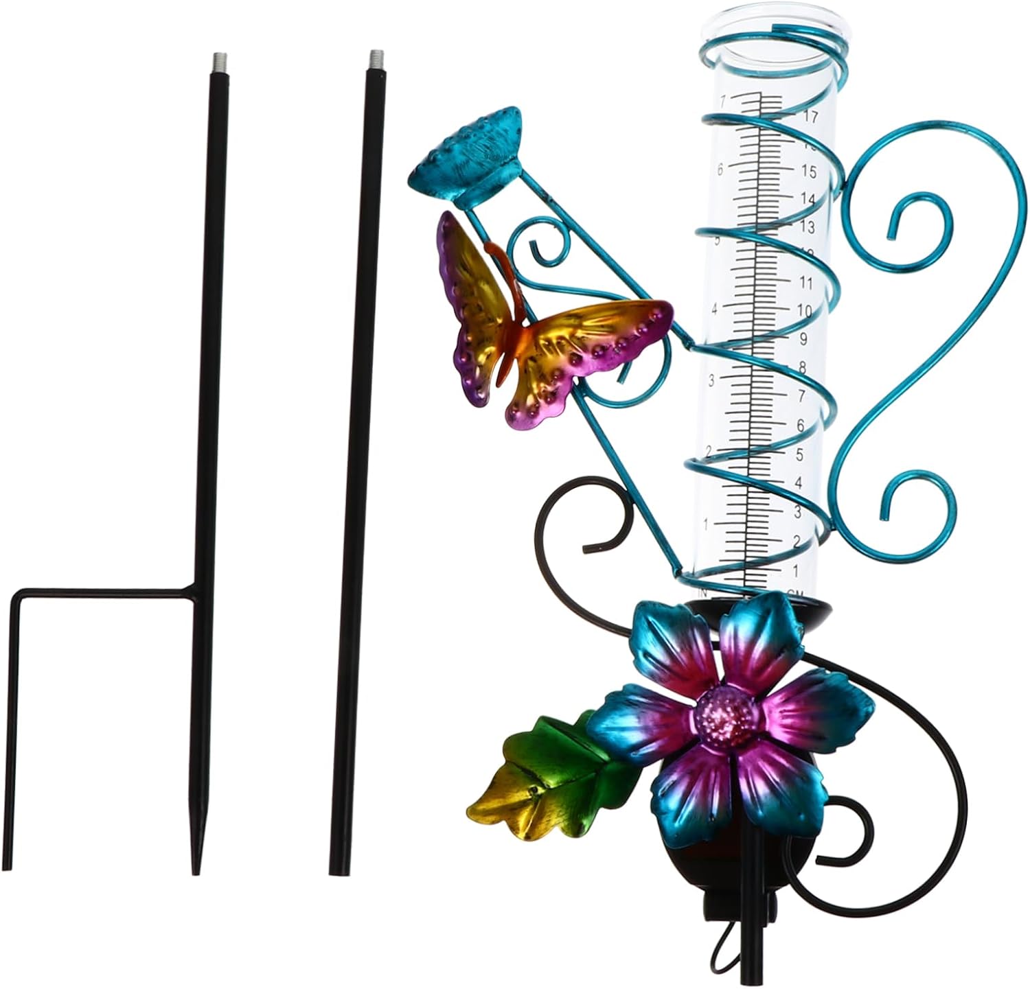 BESPORTBLE 1Pc Solar Light with Rain Gauge Decorative Iron Butterfly Lawn Lamp for Outdoor Garden Solar Charging Multipurpose Lighting for Patios and Lawns