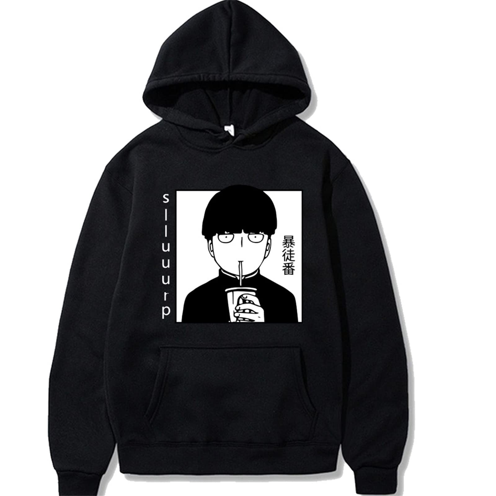 Keephen Men's Black Mob Psycho 100 Hoodie Anime Kageyama Shigeo Cosplay Costume Long Sleeve Pullover Sweatshirt For Wo
