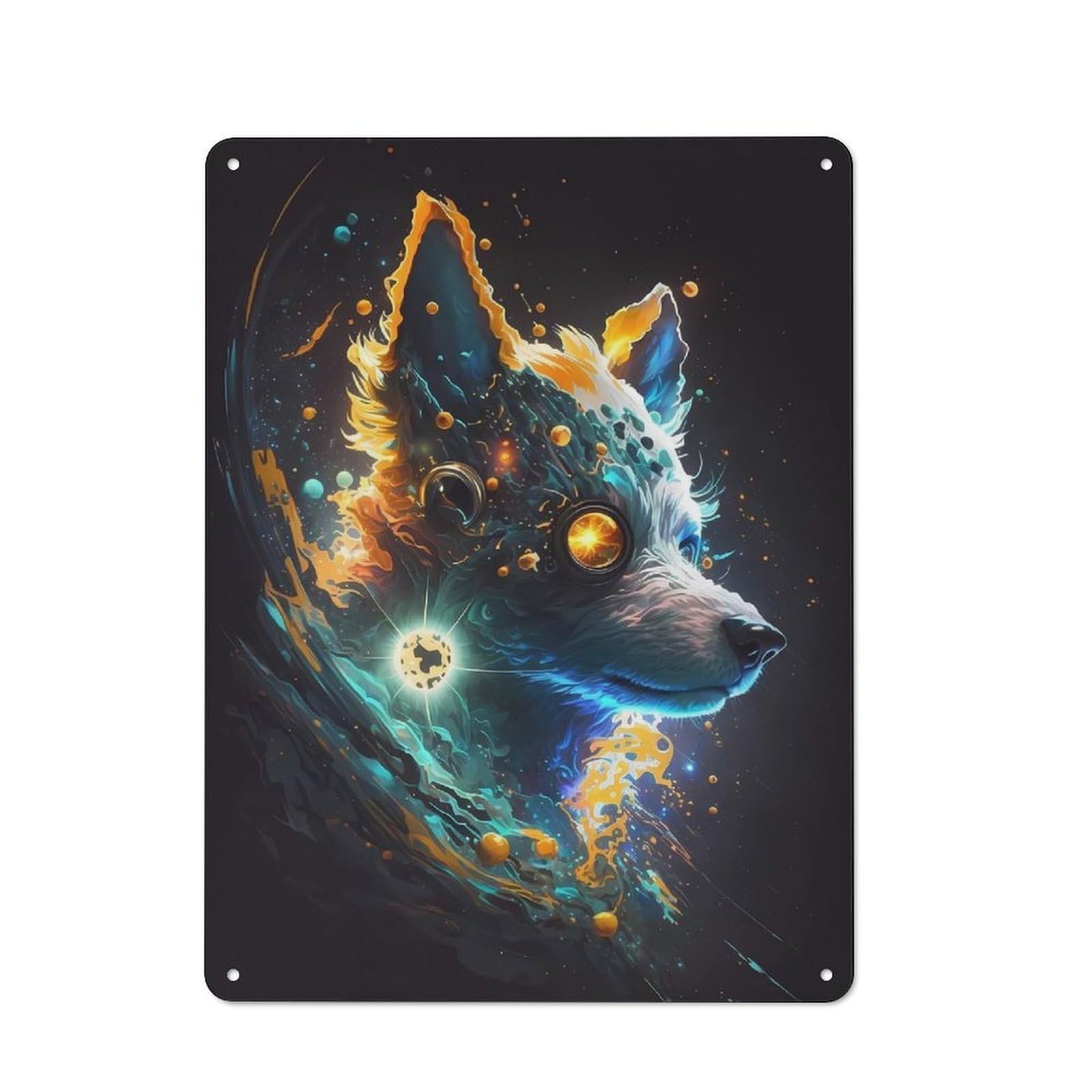 Jack Russell Terrier Dog Decorative Metal Plaque 40x30cm, Modern Retro Urban Room Decor for Workspace, Cafe, Hallway Or Garage