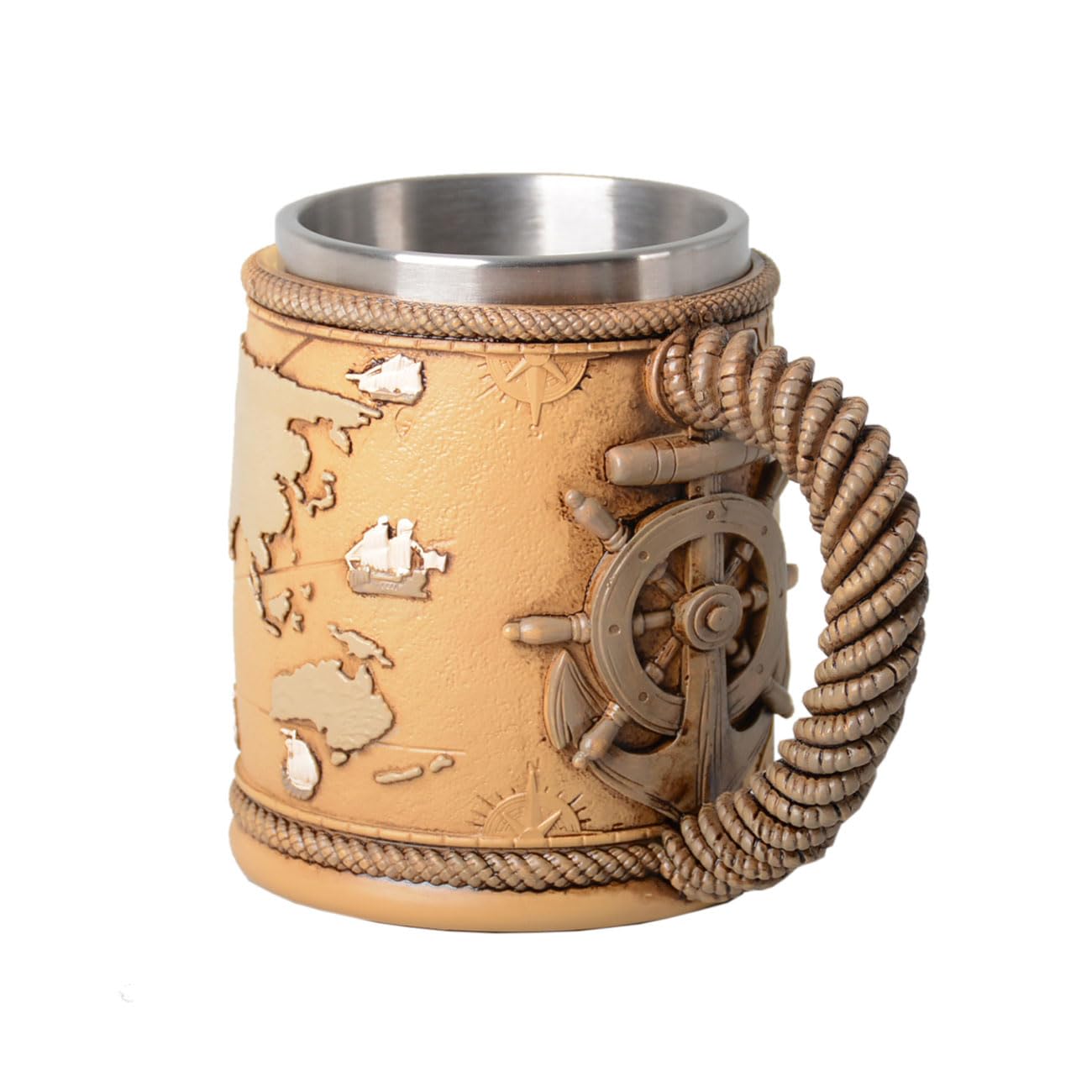 HAUCOZE Taza de Cerveza Jarra de Cervez con Acero Inoxidable Taza, Regalo de Oktoberfest y Cumpleaños para Hombres Padre Esposo 450ml