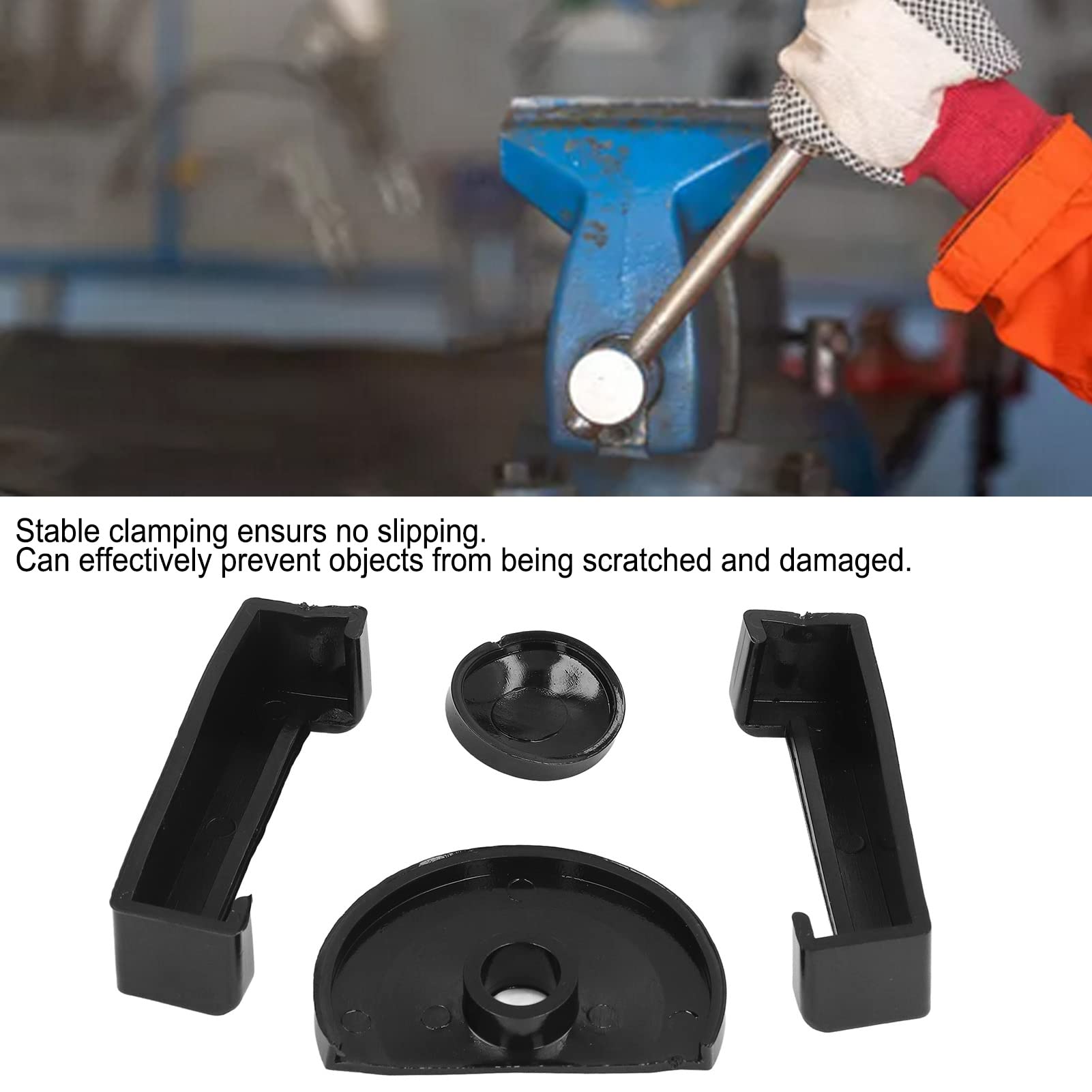Rubber Vice Jaw Pads Non-Marring Protective Covers for Bench Vise Workshop Tool Utility Combination Pipe Clamp Soft Grip - Image 4