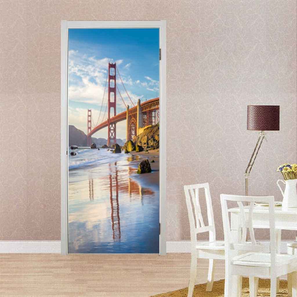Adesivo Murale 3D Per Porte | Ponte Sospeso | 77x200 Cm | PVC Impermeabile | Facile Da Applicare - Foto 10