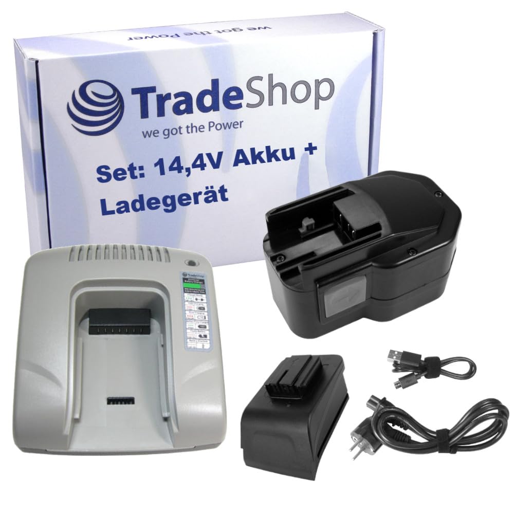 Trade-Shop Zestaw 2 w 1: akumulator NI-MH 14,4 V / 3300 mAh + ładowarka USB kompatybilna z Milwaukee 4932373862, 4932376304, 4932376315, 4932376510, 4932399075