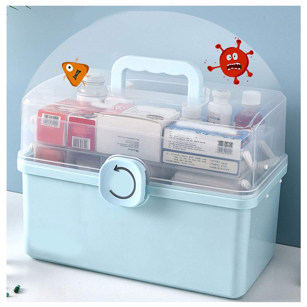 MRKU Coffret de Premiers Secours Familial Portable, Armoire à Pharmacie, Organisateur de Trousse de Premiers Secours, Outil Multifonctionnel Transparent