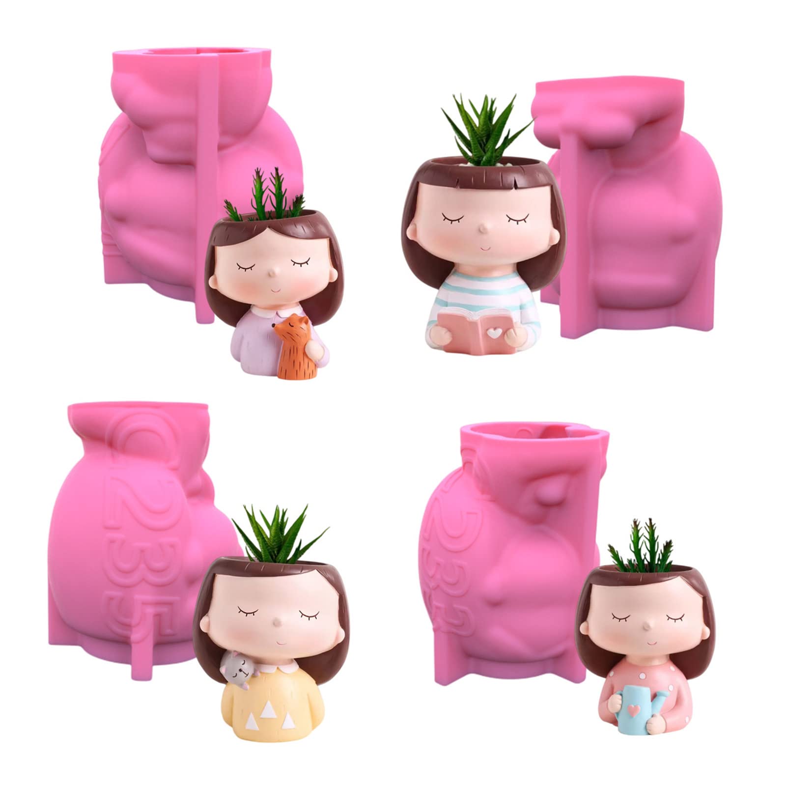 Porta candele Stampo in resina Cemento Gesso Vaso da fiori Stampi in silicone Stampi per colata in resina epossidica per gioielli fai da te Contenitore portapenne per resina/resina epossidica