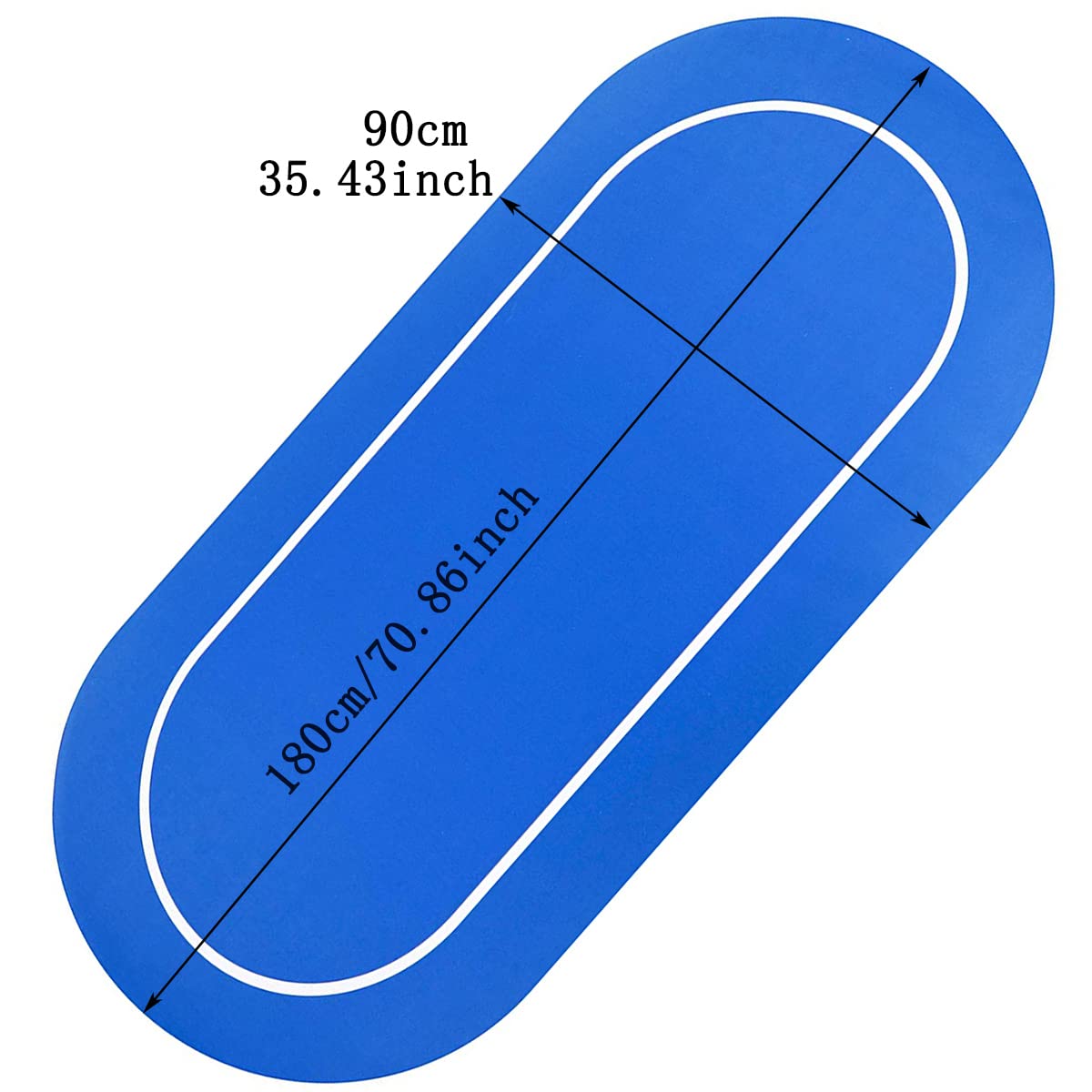 mata do gry w karty, Układ stołu pokerowego, przenośna owalna mata na stół pokerowy z torbą do przenoszenia(Blue)