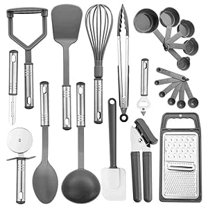 Silicone Kitchen Tools Set of 23 Cookware Set Cooking Tools Baking Utensils Heat Resistant Kitchen Set Cooking Tools Spatula Whisk Turner Spatula Tongs Heat Resistant Melt-Resistant