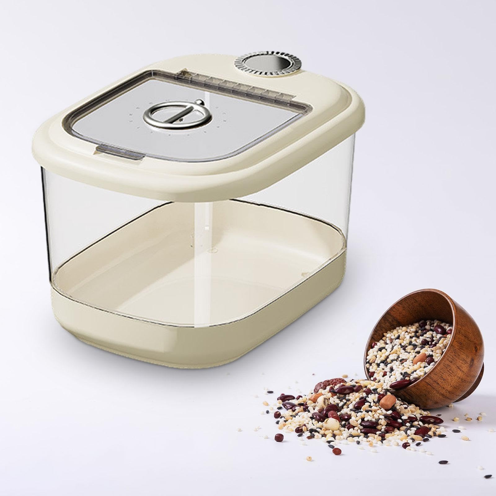 KESOTO Contenedor de Almacenamiento de arroz y Cereales, dispensador de Alimentos Secos, contenedor de Alimentos, contenedor de Almacenamiento de Cocina, L para 15kg