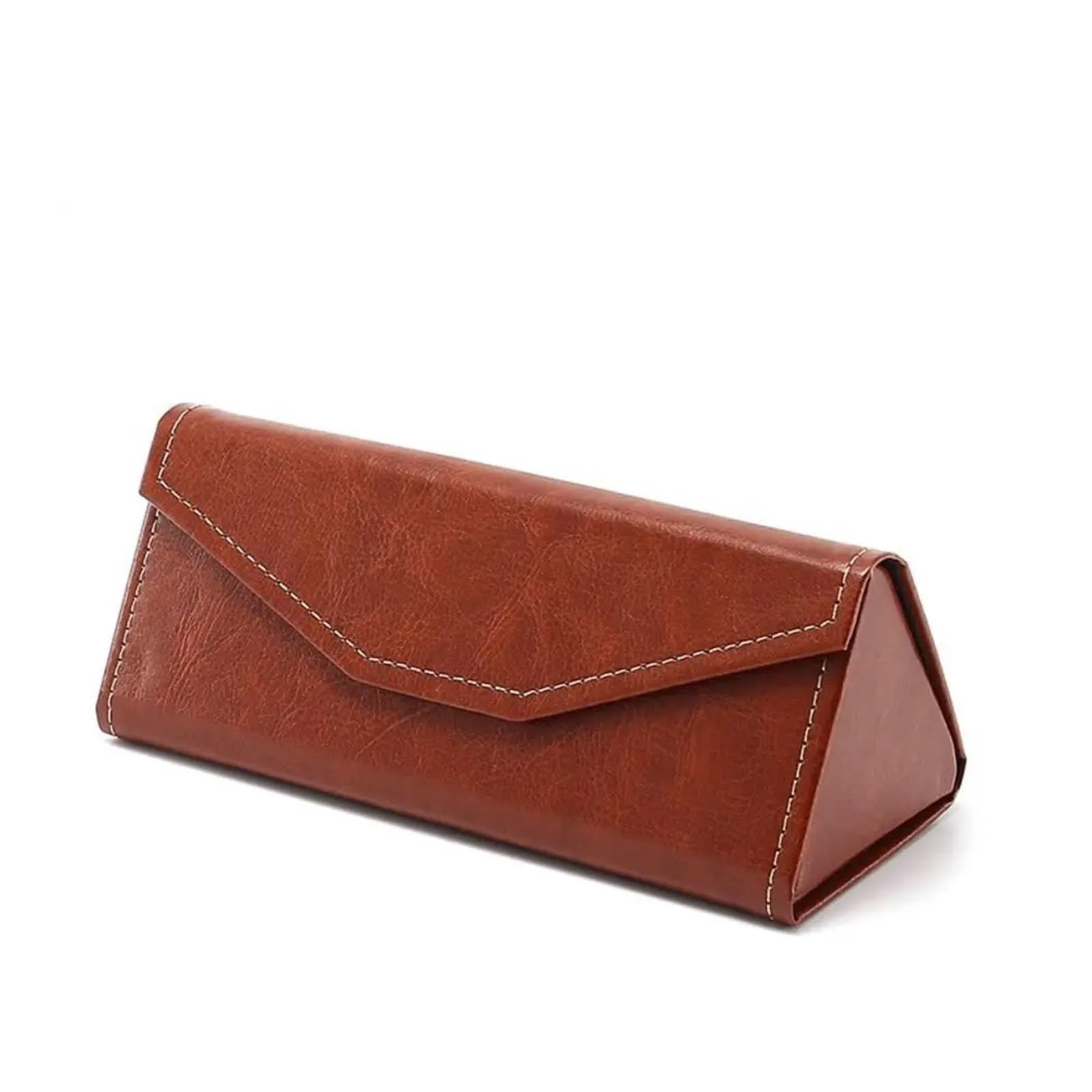 Triángulo Plegable Funda de Gafas Estuche portátil de cuero sintético triangular for gafas sol, color sólido, impermeable, plegable, for mujer