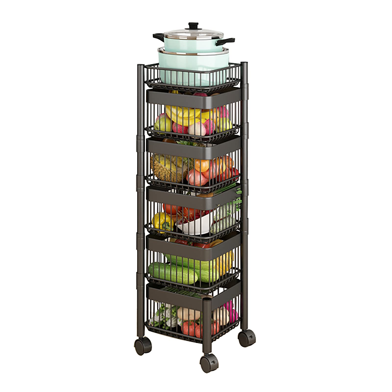 MFRELMNZG Rolling Kitchen Trolley Cart with Lockable Wheels for Tea Coffee Wine Cakes Serving