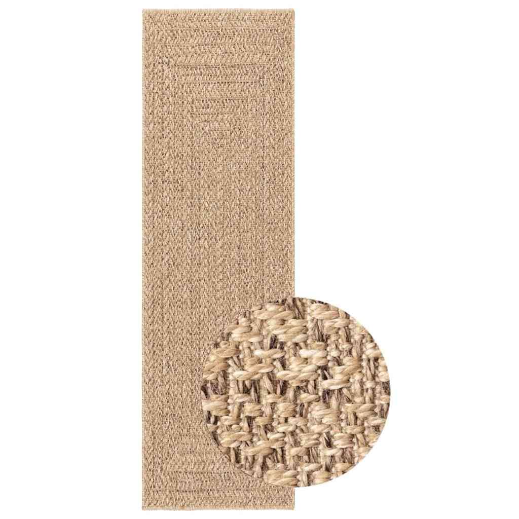 ZIZUR - Tappeto passatoia per esterni, 80 x 250 cm, effetto iuta, robusto per balconi, terrazze e corridoio, facile da pulire, per interni ed esterni, in polipropilene