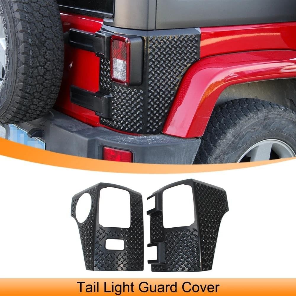 Cubierta de luz trasera de coche, cubierta protectora de luz trasera para Jeep Wrangler JK JKU 2007-2017 2/4 puertas, accesorios exteriores, protector de luz trasera