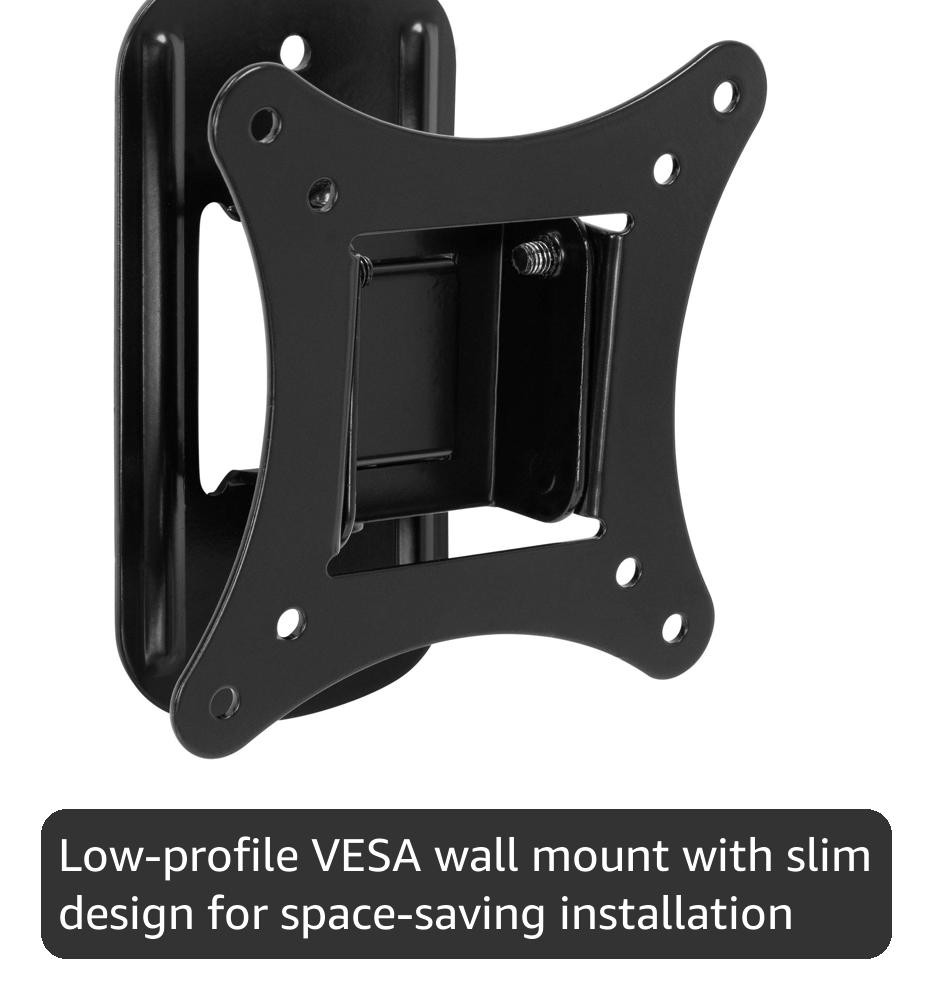 Mount-It! Small TV Monitor Wall Mount | RV TV Mount | Swivel and Tilt VESA Wall Mount | Fits 19 20 21 22 23 24 25 27 32 Inch Screens | 75 100 VESA Compatible | Low-Profile Slim Design | 44lb Capacity