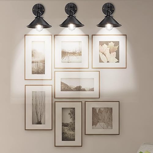 Miniatura 6 de Licperron Aplique de pared negro, apliques de pared industriales vintage para dormitorio, cocina, baño, lámpara de pared de cuello de cisne antiguo