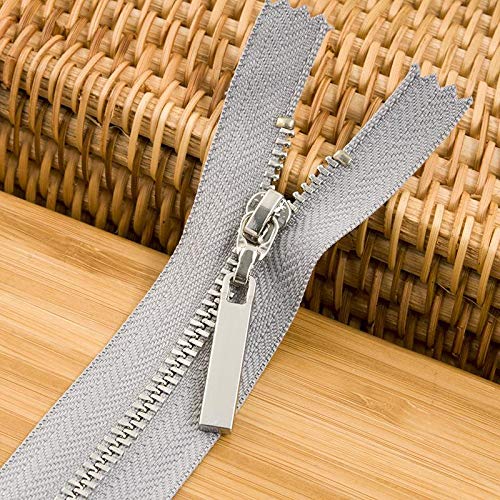 Juego de cremalleras deslizantes, cremallera de metal Y dientes Dientes de cobre Ropa Escote Abrigo de cuero Chaqueta Bolsillo con cremallera Bolsa Cola cerrada Accesorios con cremallera (rojo, 13 cm)