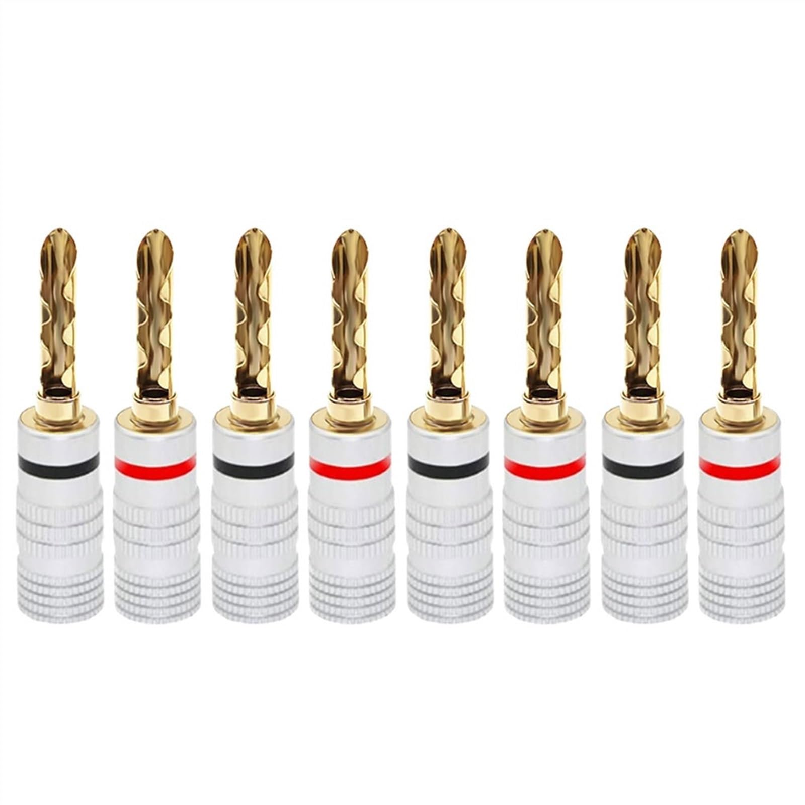 8 sztuk wtyków bananowych z podwójną zakrętką 24 K pozłacane 4 mm wtyczka audio jack wtyczka głośnikowa do kabla głośnikowego