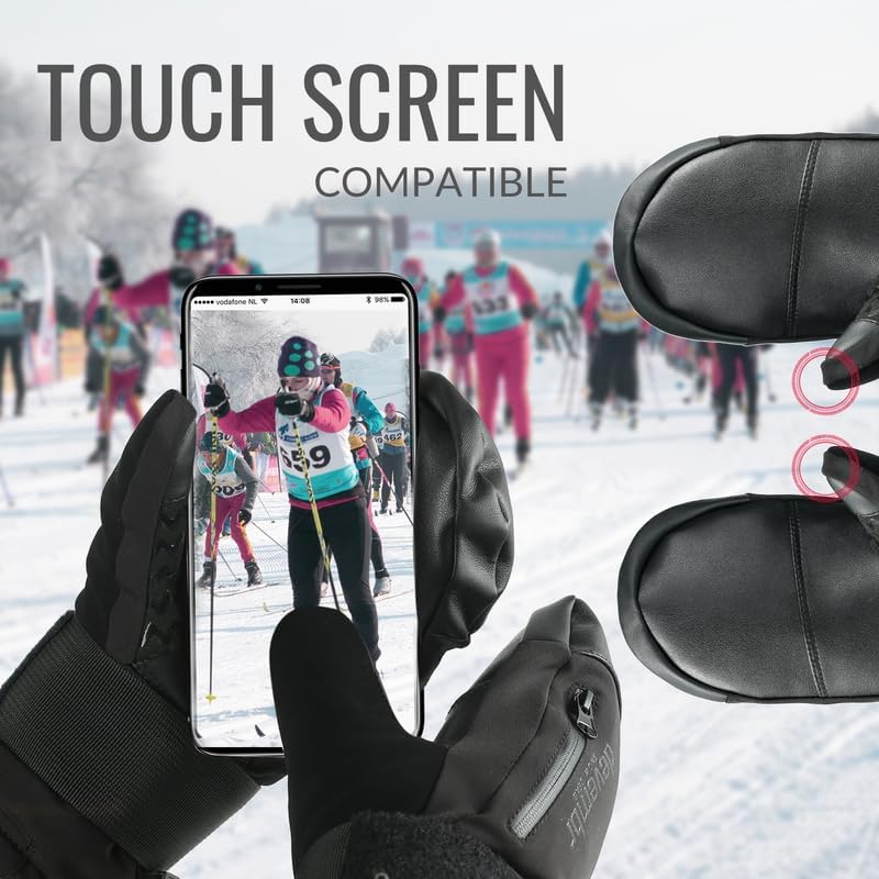 devembr Ski Mittens with Wrist Guards, Waterproof Snowboarding Mittens (S/M/L) - Image 4