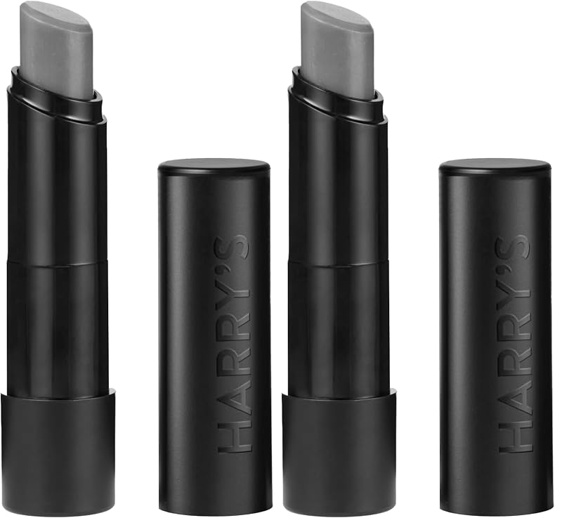 Bálsamo labial preto Harry's com acabamento natural e óleo de meadowfoam, Pacote com 2