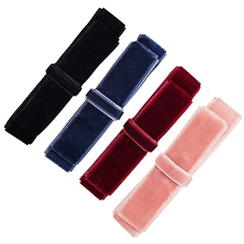 4 Pcs Vintage Velvet Bow Hair Clips Alligator Clips Barrettes Hair Accessories for Women Ladies Teens(Red, Black, Pink, Navy)