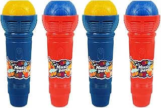 STOBOK Mikrofon zabawkowy dla dzieci, zabawka z tworzywa sztucznego, mikrofon Echo, bezprzewodowy mikrofon do karaoke dla dzieci, 4 sztuki